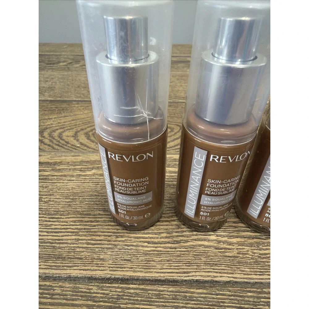 Revlon Illuminance Skin-Caring Foundation 501 Toasted Caramel 1oz Lot of 3
